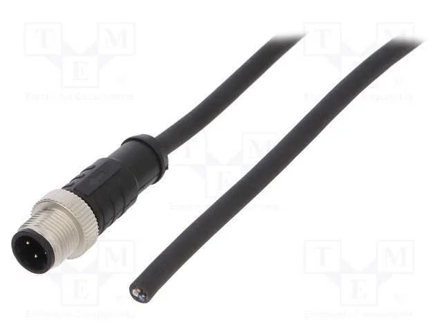 Ficha, M12, Pin: 4, Macho, C&oacute;digo D-Ethernet, Ip65,Ip67, 250v, 4a