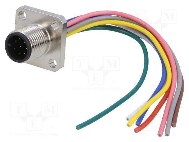 Tomada, M12, Pin: 8, Macho, C&oacute;digo A-Devicenet / Canopen, Ip67, 30v