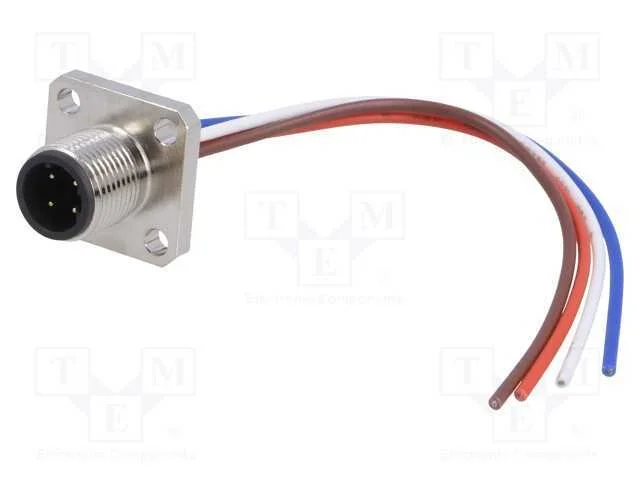 Tomada, M12, PIN: 4, macho, c&oacute;digo D-Ethernet, IP.