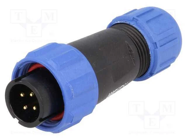 Ficha, Sp13, Macho, Pin: 4, Ip68, 4&divide;6,5mm, 5a, Solda, com Cabo, 200v