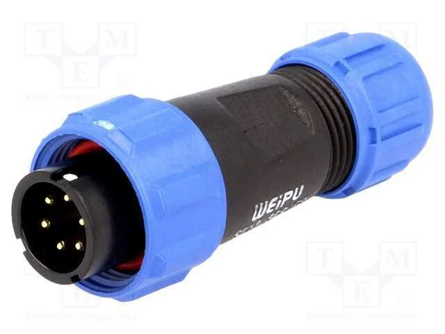 Ficha, SP13, macho, PIN: 6, IP68, 4&divide;6,5mm, 5A, so.