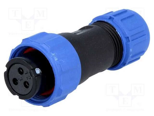 Ficha, Sp13, F&ecirc;mea, Pin: 3, Ip68, 4&divide;6,5mm, 13a, Solda, com Cabo, 250v