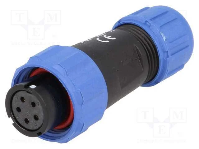 Ficha, SP13, f&ecirc;mea, PIN: 5, IP68, 4&divide;6,5mm, 5A, so.