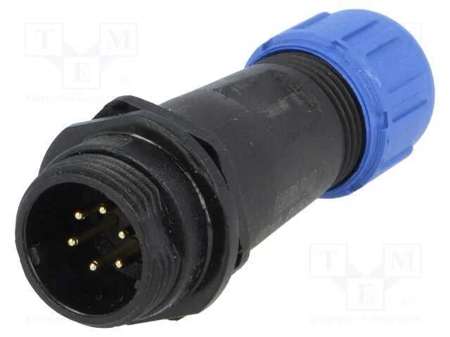 Ficha, SP13, macho, PIN: 6, IP68, 4&divide;6,5mm, 5A, so.