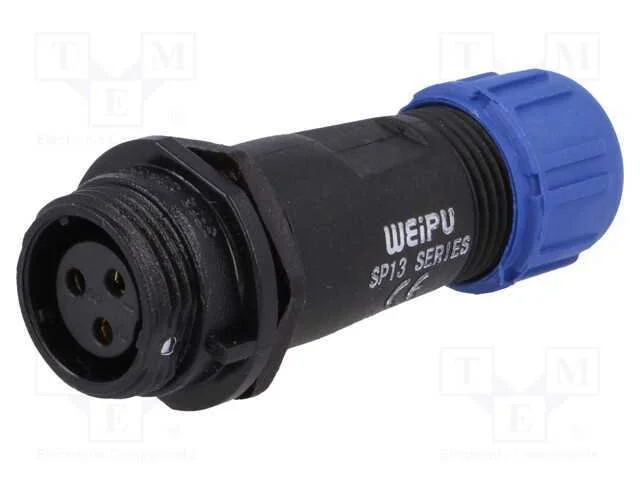 Ficha, SP13, f&ecirc;mea, PIN: 3, IP68, 4&divide;6,5mm, 13A, s.
