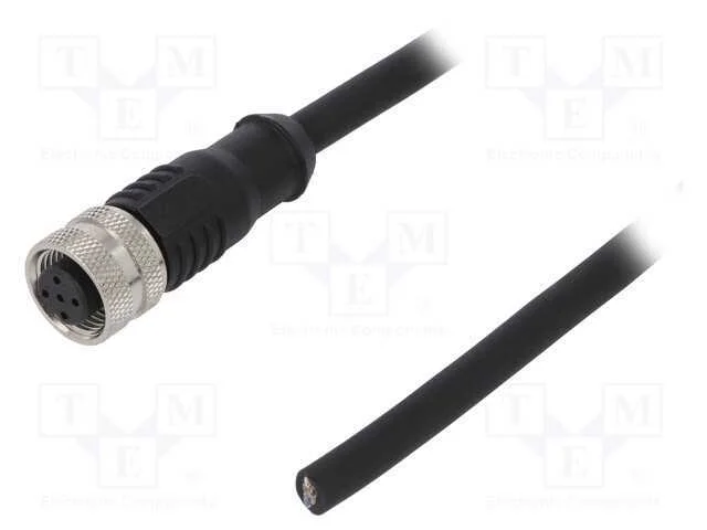 Ficha, M12, Pin: 5, F&ecirc;mea, C&oacute;digo B-Profibus, Ip65,Ip67, 60v, 4a