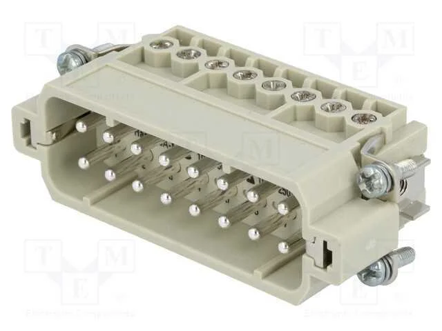 Conector: HDC, macho, Han A, PIN: 16, 16+PE, tama.