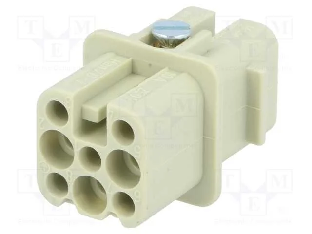 Conector: Hdc, Inserto de Contatos, F&ecirc;mea, Han Q, Pin: 8, 7+Pe, 250v