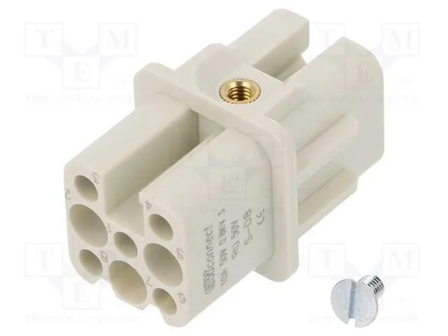 Conector: HDC, inserto de contatos, f&ecirc;mea, S-D8, .