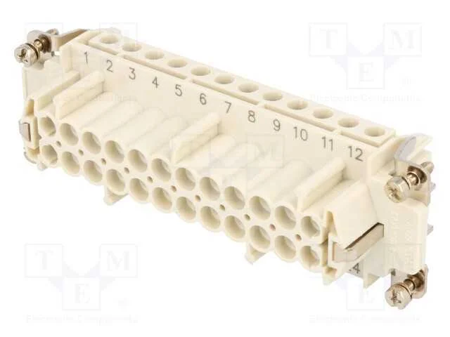 Conector: Hdc, Inserto de Contatos, F&ecirc;mea, S-E, Pin: 24, 24+Pe, 16a