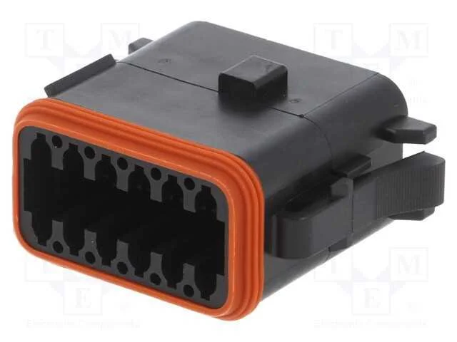 Conector: Fio-Fio, At, F&ecirc;mea, Ficha, com Cabo, Pin: 12, Preta, Ip67