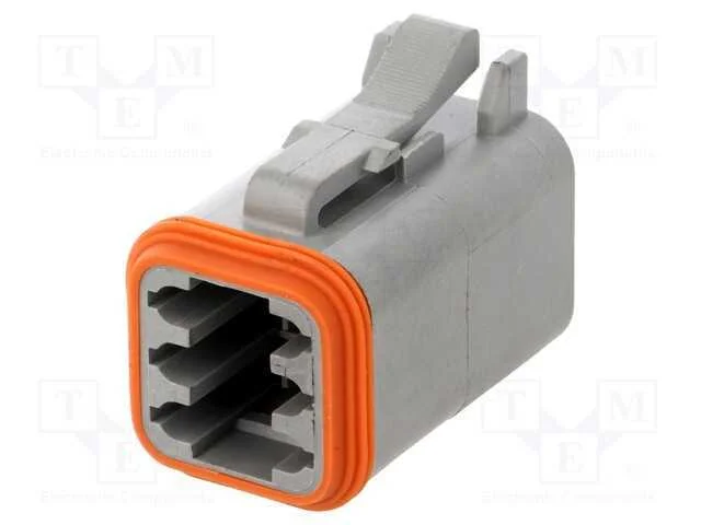 Conector: Fio-Fio, At, F&ecirc;mea, Ficha, com Cabo, Pin: 6, Cinzenta, Ip67