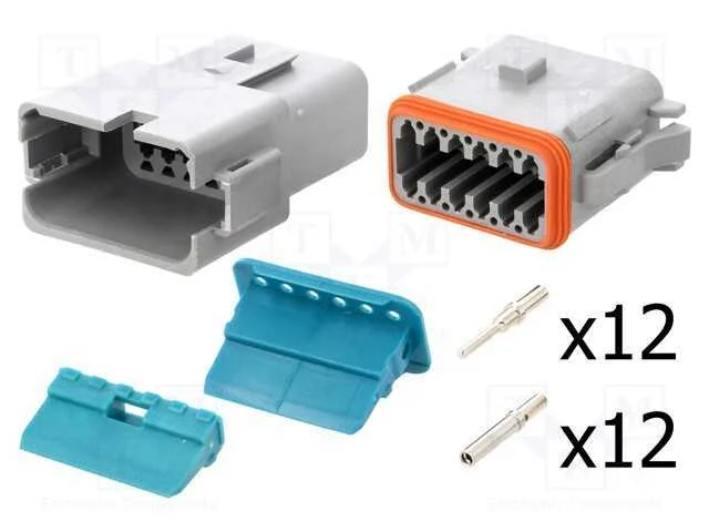 Conector: Fio-Fio, At, Macho + F&ecirc;mea, Ficha, com Cabo, Pin: 12, 13a
