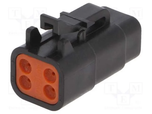 Conector: Fio-Fio, Atm, F&ecirc;mea, Ficha, com Cabo, Pin: 4, Preta, Ip67