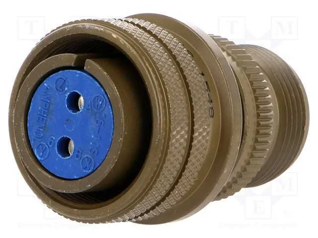 Conector: Redondos, Tamanho 16, 97, Liga de Alum&iacute;nio, Ficha, Pin: 2