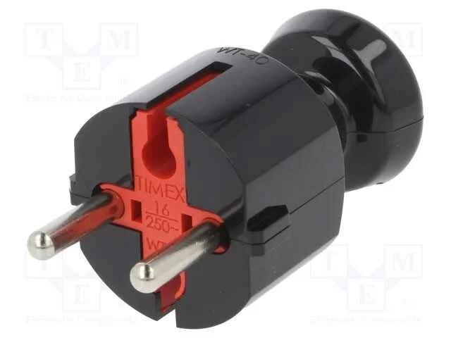 Conector: de Alimenta&ccedil;&atilde;o, Macho, Ficha, 2p, 250vac, 16a, Preta