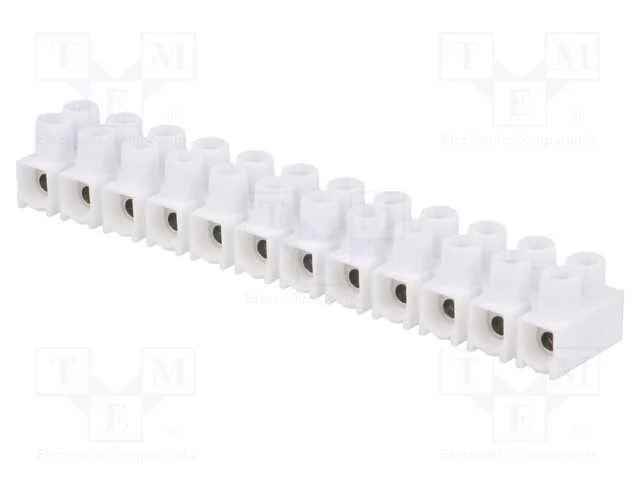 Bloco Terminal, Terminal Parafusado, 2,5mm2, 400v, 24a, Faixas: 12