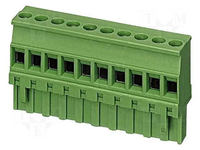 Bloco terminal separ&aacute;vel, 5mm, faixas: 5, angular.