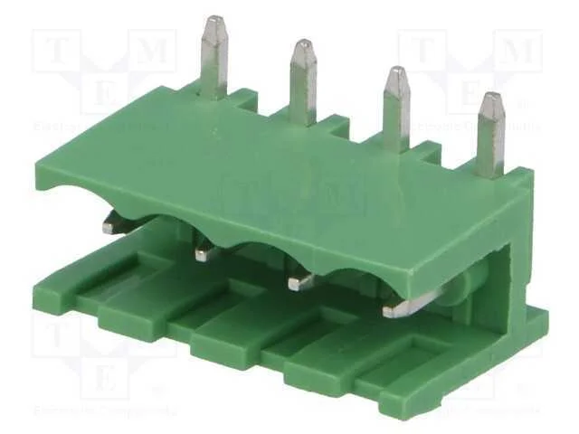 Bloco terminal separ&aacute;vel, 5mm, faixas: 4, angular.