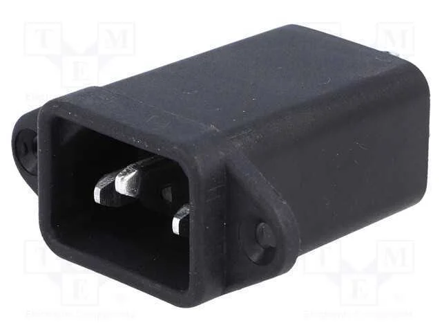 Conector: de alimenta&ccedil;&atilde;o, tomada, macho, 1A, 250V.