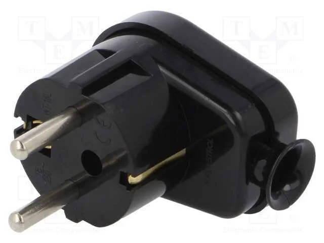 Conector: de Alimenta&ccedil;&atilde;o, Macho, Ficha, 2p+Pe, 250vac, 16a, Preta