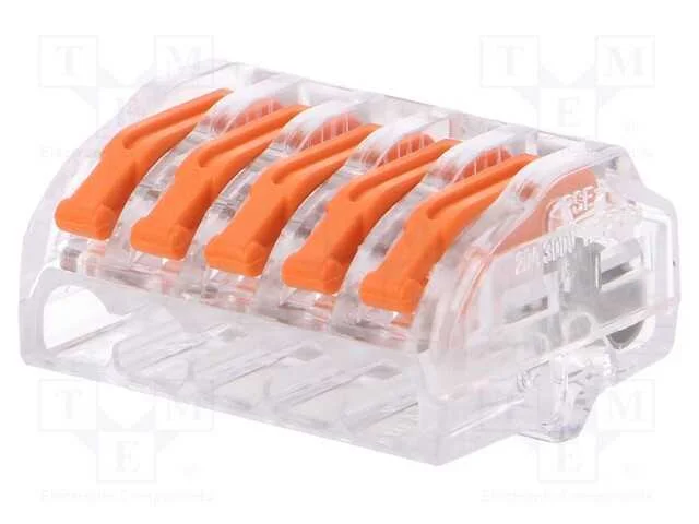 Conector r&aacute;pido, aperto de molas, 0,2&divide;4mm2, 450V,.