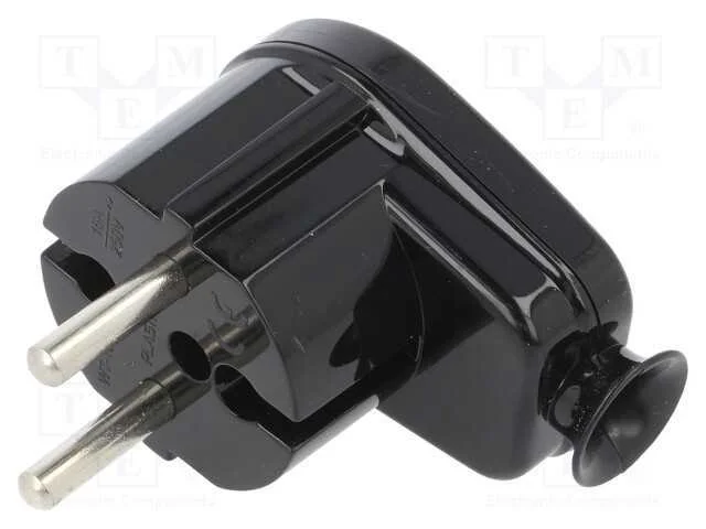 Conector: de Alimenta&ccedil;&atilde;o, Macho, Ficha, 2p, 230vac, 16a, Preta