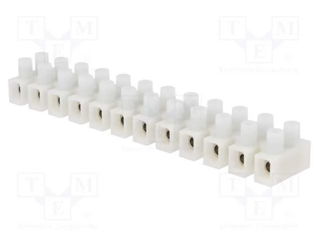 Bloco Terminal, Terminal Parafusado, 6mm2, 500v, 41a, Faixas: 12