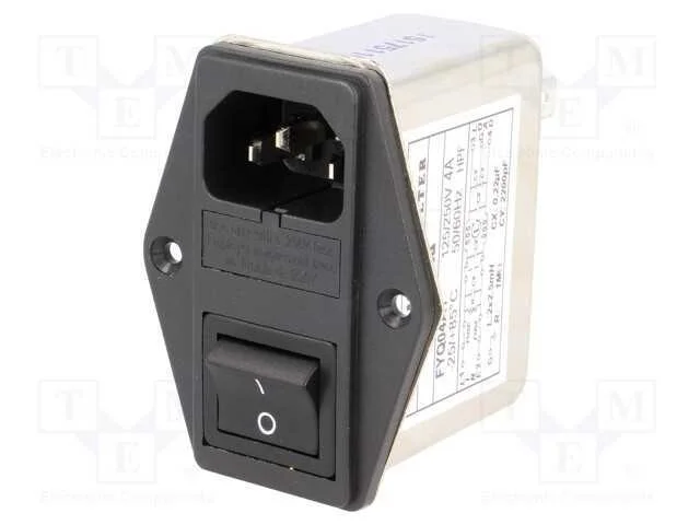 Conector: de alimenta&ccedil;&atilde;o, tomada, macho, 4A, 250V.