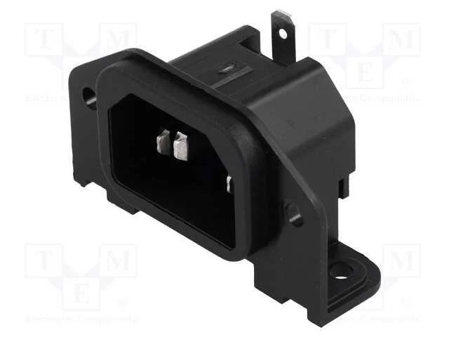 Conector: de alimenta&ccedil;&atilde;o, tomada, macho, 10A, 250.