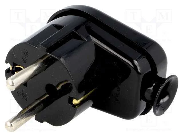 Conector: de Alimenta&ccedil;&atilde;o, Macho, Ficha, 2p+Pe, 230vac, 16a, Preta
