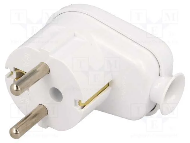 Conector: de Alimenta&ccedil;&atilde;o, Macho, Ficha, 2p+Pe, 230vac, 16a, Branca