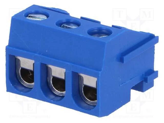 Bloco Terminal Separ&aacute;vel, R. Contatos: 5mm, Faixas: 3, Ficha, Azul