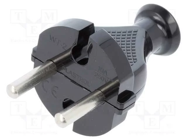Conector: de alimenta&ccedil;&atilde;o, macho, ficha, 2P, 230VA.