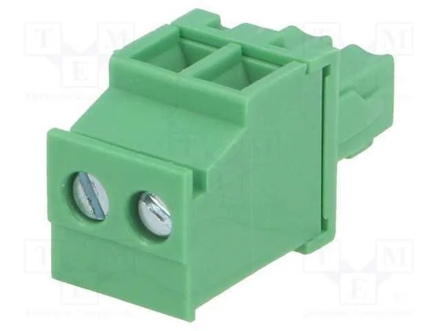 Bloco terminal separ&aacute;vel, 3,5mm, faixas: 2, angul.