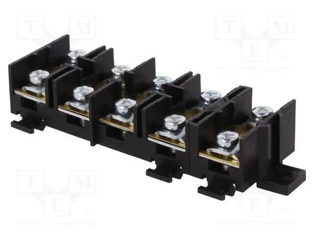 Bloco Terminal, Terminal Parafusado, 16mm2, 76a, Faixas: 5, Preta