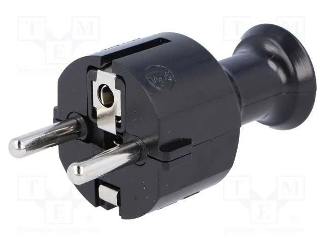 Conector: de Alimenta&ccedil;&atilde;o, Macho, Ficha, 2p+Pe, 230vac, 16a, Preta