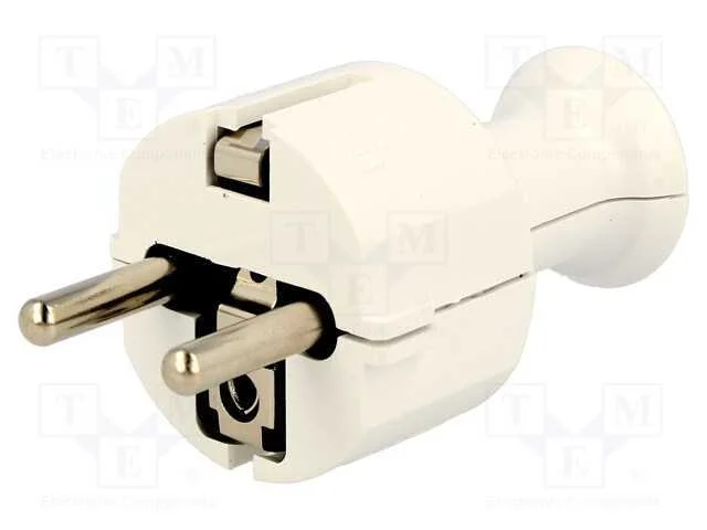 Conector: de Alimenta&ccedil;&atilde;o, Macho, Ficha, 2p+Pe, 230vac, 16a, Branca