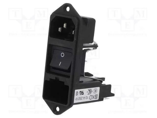 Conector: de alimenta&ccedil;&atilde;o, tomada, macho, 10A, 250.