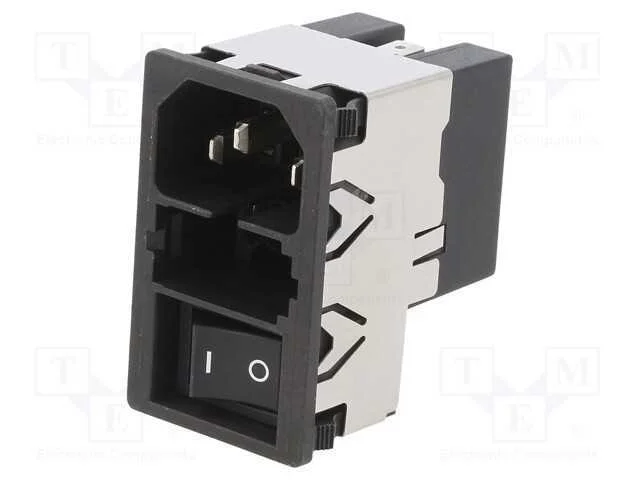 Conector: de alimenta&ccedil;&atilde;o, tomada, macho, 6A, 250V.