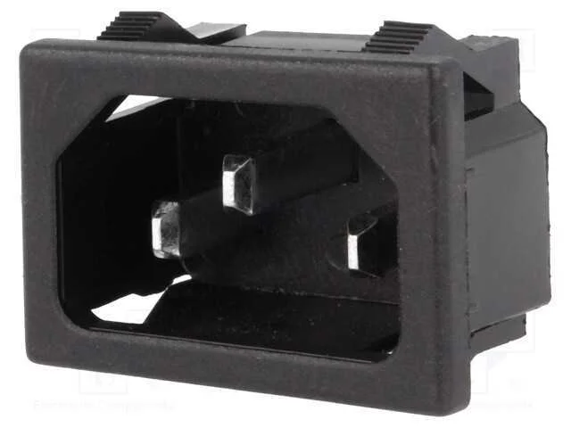 Conector: de Alimenta&ccedil;&atilde;o, Tomada, Macho, 10a, 250vac, Iec 60320