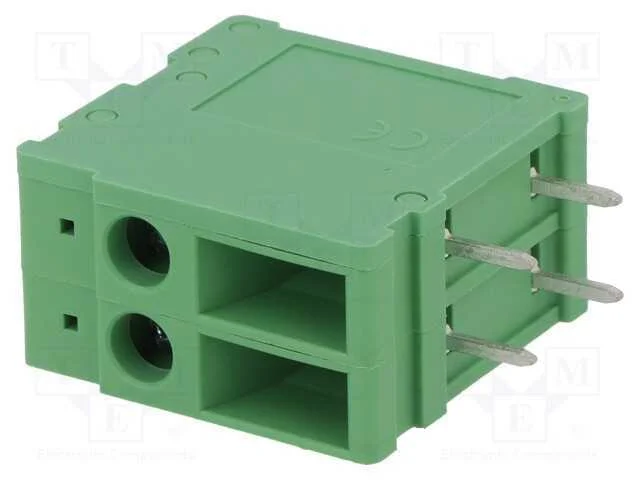 PCB bloco terminal, angulares 90, 6,35mm, faixas:.