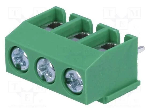 PCB bloco terminal, angulares, 5mm, faixas: 3, pa.