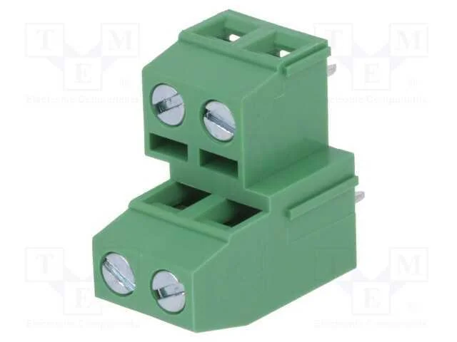 PCB bloco terminal, angulares 90, 5,08mm, faixas:.