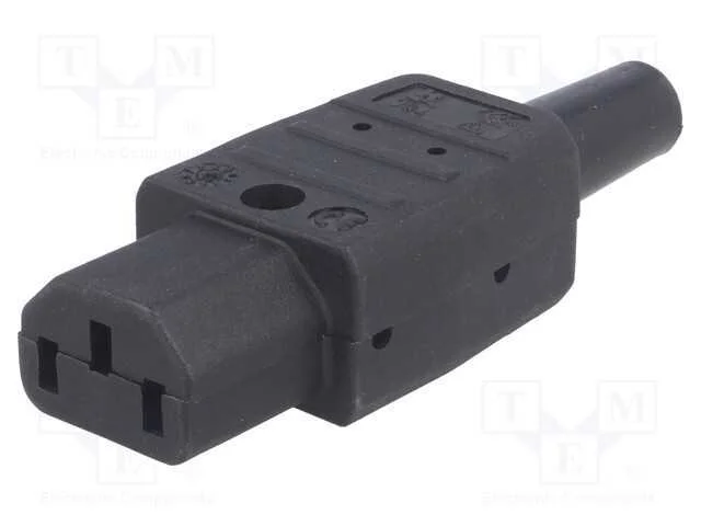 Conector: de alimenta&ccedil;&atilde;o, ficha, f&ecirc;mea, 10A, 250V.