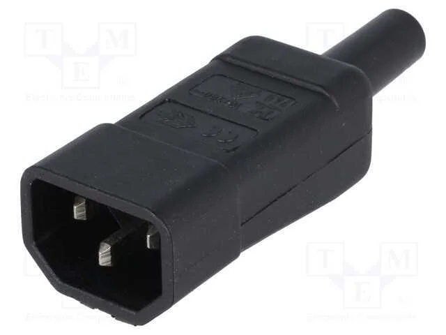 Conector: de alimenta&ccedil;&atilde;o, ficha, macho, 10A, IEC .