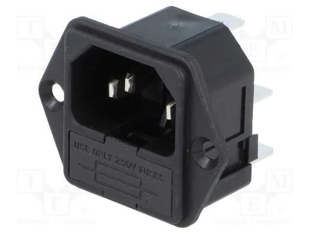 Conector: de Alimenta&ccedil;&atilde;o, Tomada, Macho, 10a, 250vac, Iec 60320