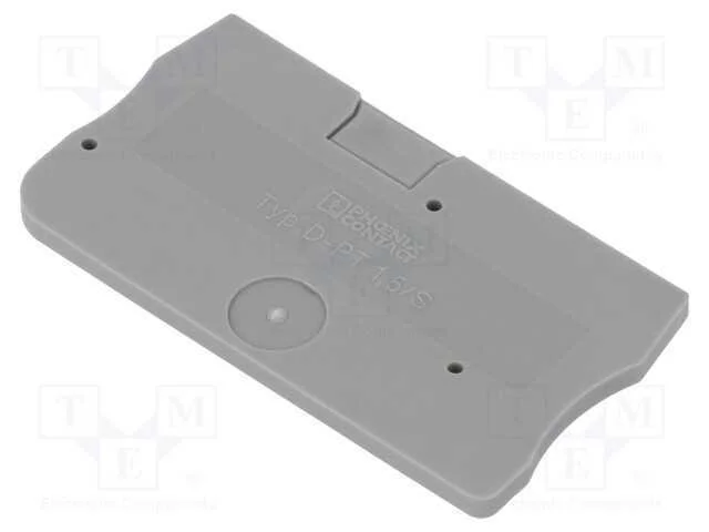 Placa extrema, cinzenta, Larg: 2,2mm, Alt: 24,3mm.