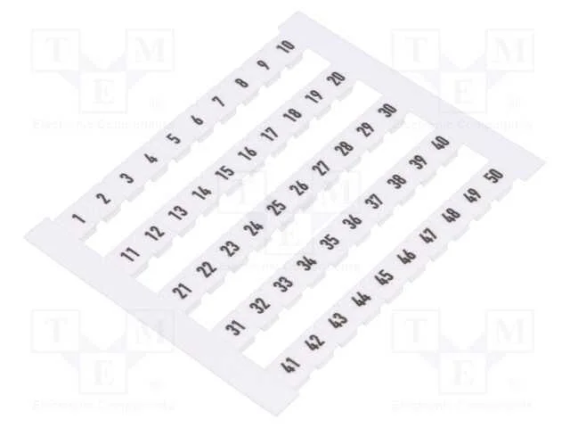 Designador, branca, Larg: 5mm, Designa&ccedil;&atilde;o: 1-50, .