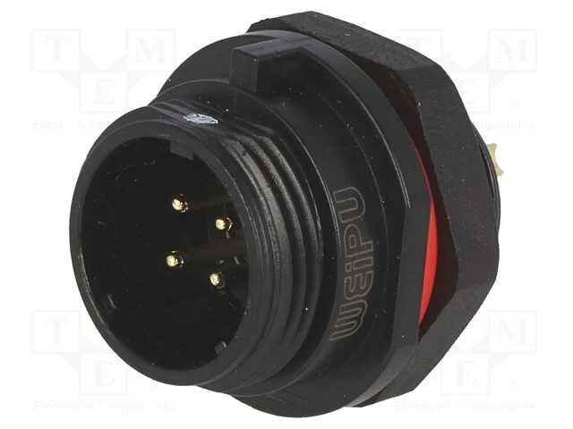 Tomada, SP13, macho, PIN: 4, IP68, 5A, solda, par.